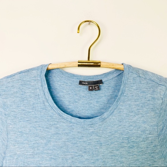 Vince essential heather blue Pima cotton Tee shirt - Picture 3 of 6